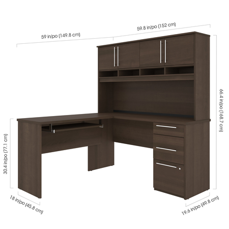 Bestar Innova Plus L-shaped desk, Antigua 92421-000052